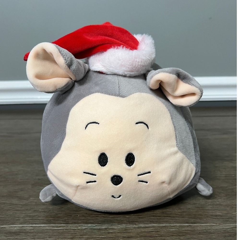 Bun Bun Mouse Plushie Christmas Santa Hat Stuffed Animal Kids Toy Gift